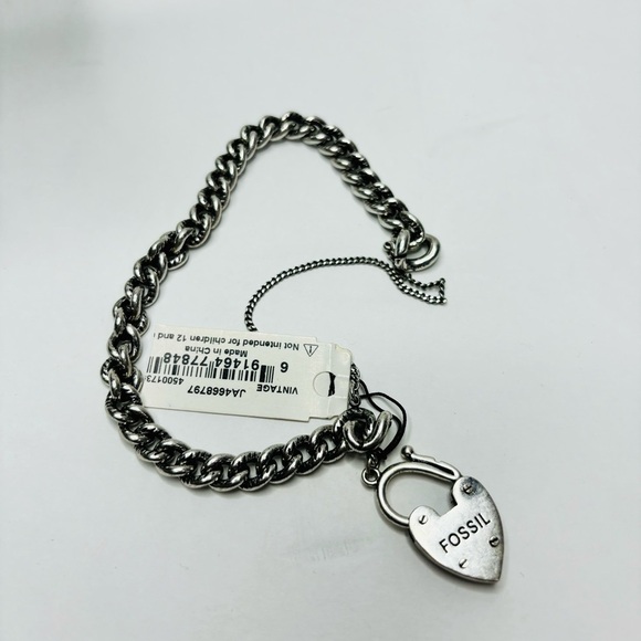 New FOSSIL Silver Chain Bracelet - Picture 4 of 9